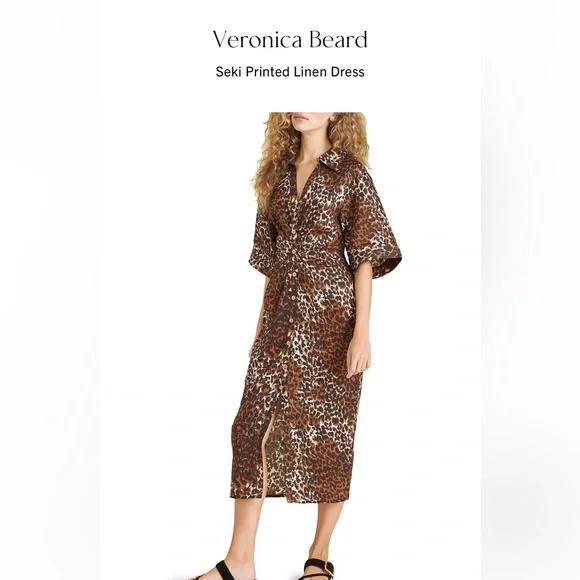 Veronica Beard | Dresses | Veronica Beard Linen Leopard Printed Dress Never  Worn | Poshmark